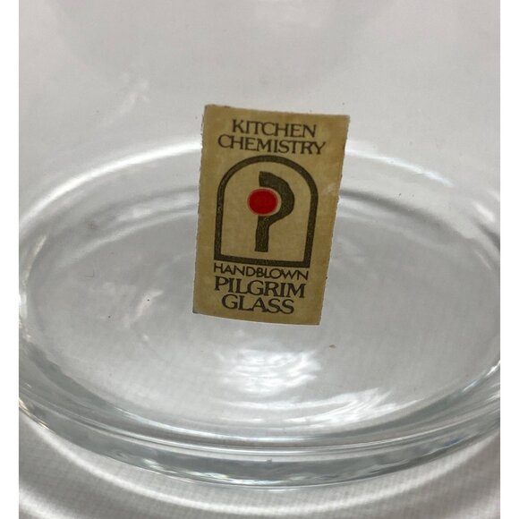 Handblown Pilgrim Glass Kitchen Chemistry Cup & Canister Set Cork Lid - Picture 4 of 9